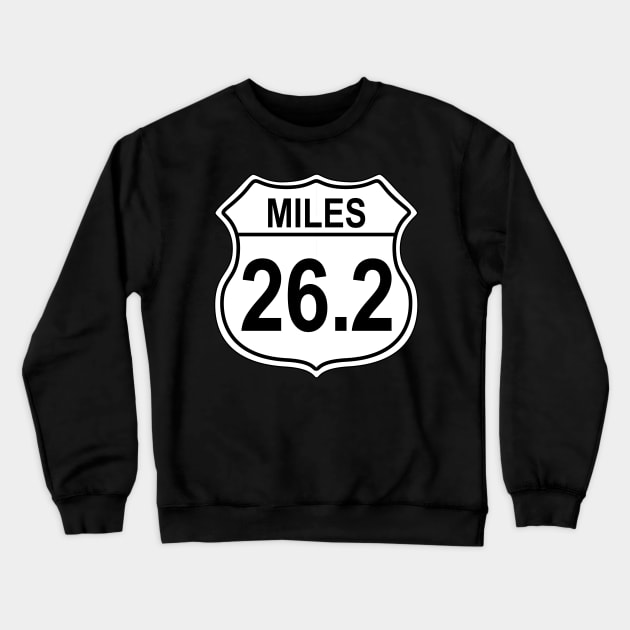 26.2 Mile Marathon US Highway Sign Crewneck Sweatshirt by IORS